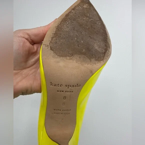 Kate Spade New York Women’s Yellow Heels Size 8 Shoes - Picture 9 of 9